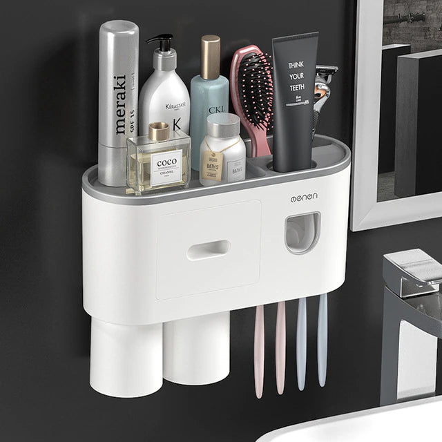 Wall Mounted Toothbrush Holder/ Toothpaste Dispenser