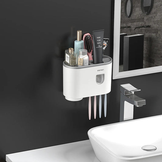 Wall Mounted Toothbrush Holder/ Toothpaste Dispenser