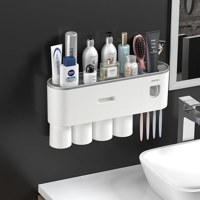 Wall Mounted Toothbrush Holder/ Toothpaste Dispenser